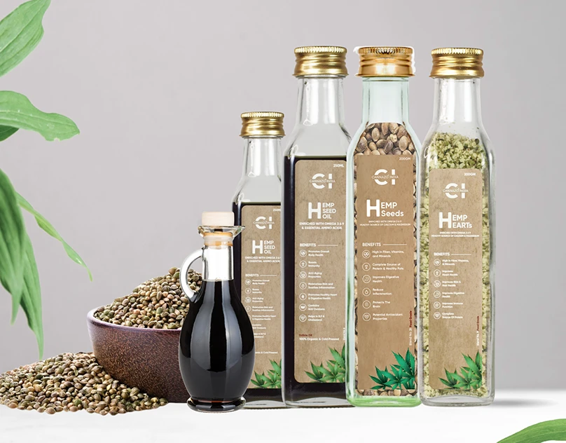 Oil Seed Glass Bottle Label Design